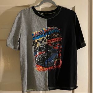 split shirt with car